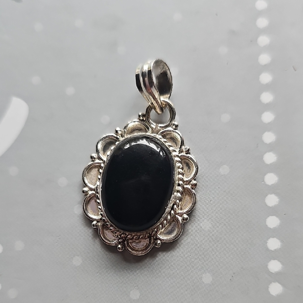 Elegant Black and Silver Pendant